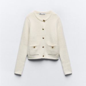 Zara KNIT CARDIGAN WITH GOLDEN BUTTONS